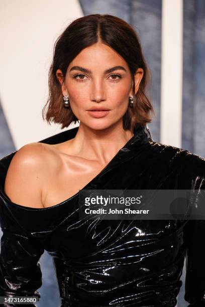 Lily Aldridge attends the 2023 Vanity Fair Oscar Party Hosted By Radhika Jones at Wallis Annenberg Center for the Performing Arts on March 12, 2023...