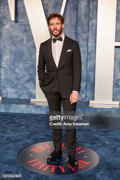 Sam Claflin attends the 2023 Vanity Fair Oscar Party Hosted By Radhika Jones at Wallis Annenberg Center for the Performing Arts on March 12, 2023 in...
