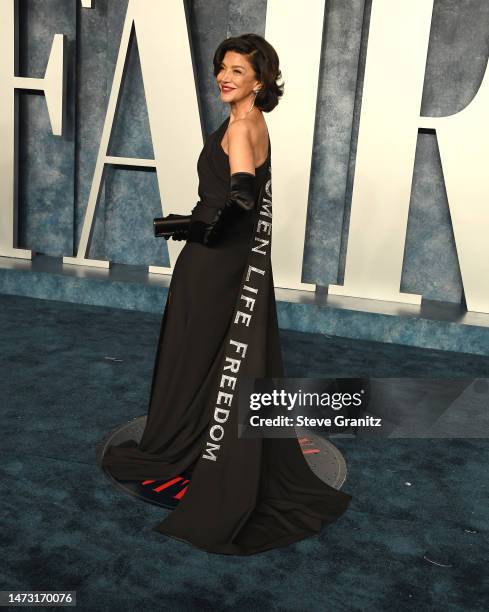 Shohreh Aghdashloo arrives at the Vanity Fair Oscar Party Hosted By Radhika Jones at Wallis Annenberg Center for the Performing Arts on March 12,...