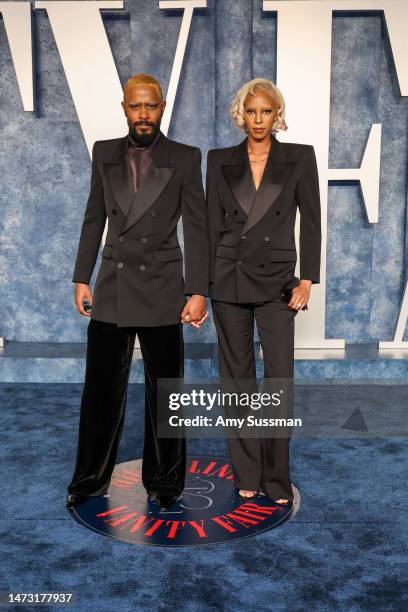 LaKeith Stanfield and Kasmere Trice attend the 2023 Vanity Fair Oscar Party Hosted By Radhika Jones at Wallis Annenberg Center for the Performing...