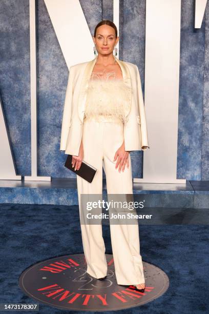 Amber Valletta attends the 2023 Vanity Fair Oscar Party Hosted By Radhika Jones at Wallis Annenberg Center for the Performing Arts on March 12, 2023...