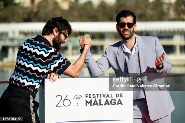 Javier Rey and Tamar Novas attend 'Los Pacientes Del Doctor Garcia' photocall during the 26th Malaga Film Festival at Muelle Uno on March 13, 2023 in...