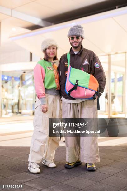 Yuthanan and his wife are seen attending the KHOKI show in Shibuya at Rakuten Fashion Week TOKYO 2023 A/W on March 13, 2023 in Tokyo, Japan.