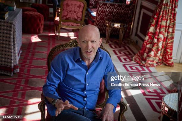 The historian Simon Sebag Montefiore during an interview for Europa Press, at the Santo Mauro Hotel, on 13 March, 2023 in Madrid, Spain. During the...
