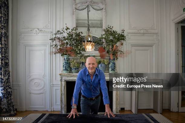 Historian Simon Sebag Montefiore poses during an interview for Europa Press, at the Santo Mauro Hotel, on 13 March, 2023 in Madrid, Spain. During the...