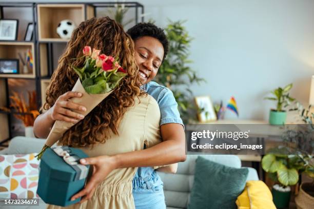 i like to surprise you - giving flowers stock pictures, royalty-free photos & images