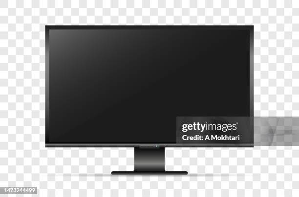 black screen on a transparent background. - monitor flat screen stock illustrations