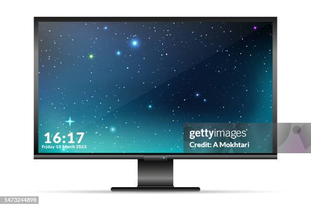 screen with starry sky display. - o stock illustrations