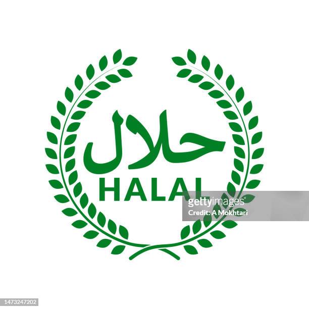 green halal icon. - halal stock illustrations