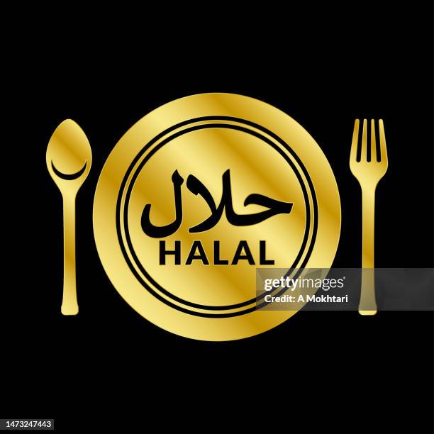 halal icon for restaurant. - kosher certified stock illustrations