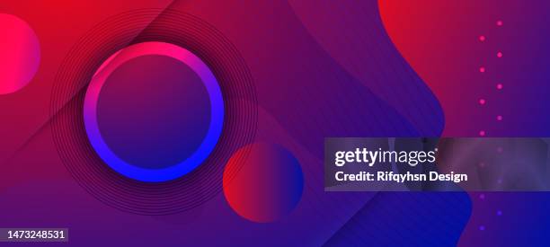 abstract liquid blue and red gradient geometric shape circle background. modern futuristic background. - document header stock illustrations