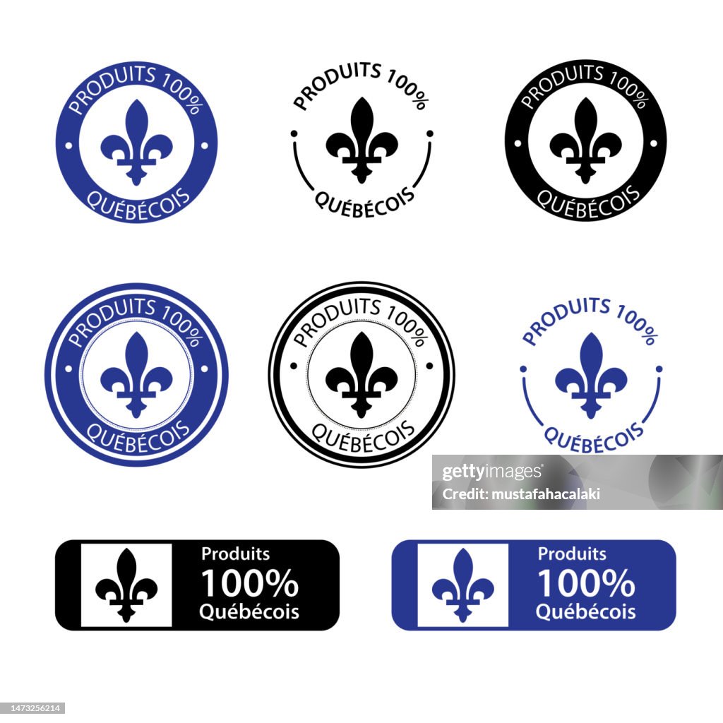 Products one hundred percent Quebec badges