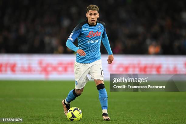 Mathias Olivera of SSC Napoli during the Serie A match between SSC Napoli and Atalanta BC at Stadio Diego Armando Maradona on March 11, 2023 in...