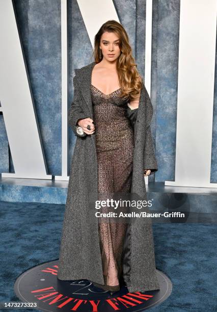 Hailee Steinfeld attends the 2023 Vanity Fair Oscar Party hosted by Radhika Jones at Wallis Annenberg Center for the Performing Arts on March 12,...