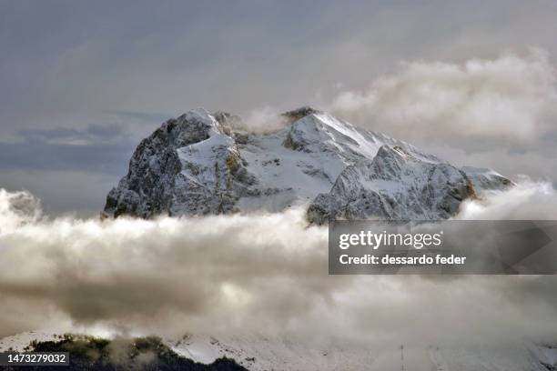 the corno grande of the gran sasso in abruzzo - apennine mountains snow stock pictures, royalty-free photos & images