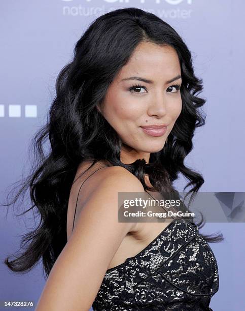 Actress Stephanie Jacobsen arrives at the 8th Annual Australians In Film Breakthrough Awards at InterContinental Hotel on June 27, 2012 in Century...