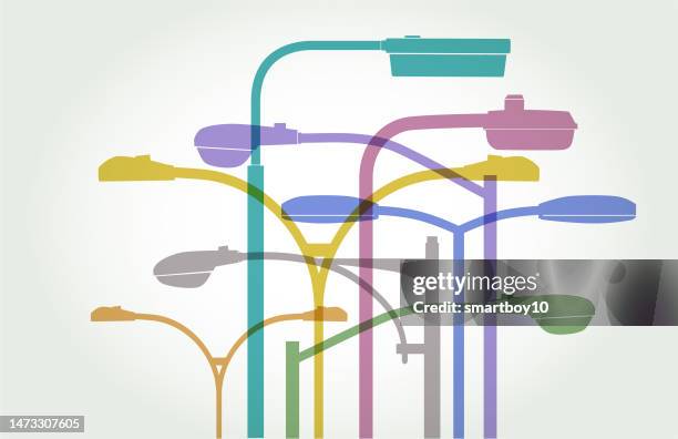 street lighting - light pollution stock illustrations