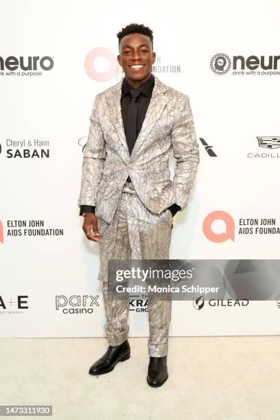 Olly Sholotan attends the Elton John AIDS Foundation's 31st Annual Academy Awards Viewing Party on March 12, 2023 in West Hollywood, California.