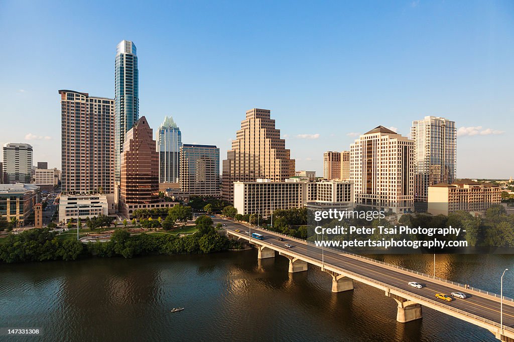 Texas skyline during golden hour