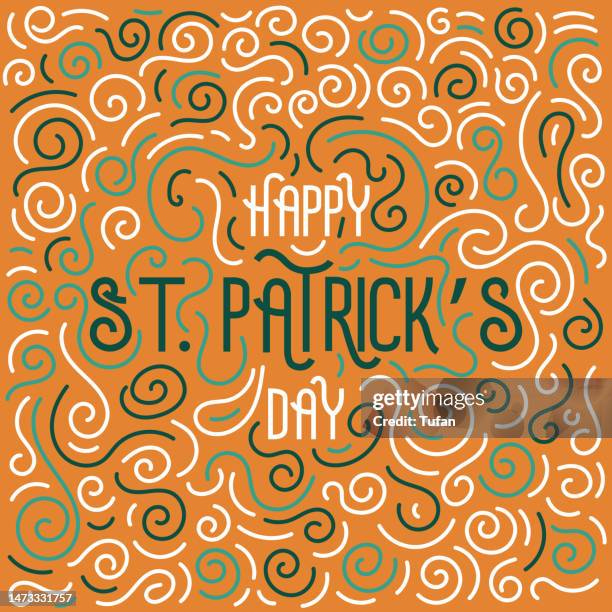 st patricks day social media and greeting card design - celtic style stock illustrations