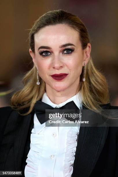 Actress Marta Hazas attends the 'Una Vida No Tan Simple' premiere during the 26th Malaga Film Festival at the Cervantes Theater on March 13, 2023 in...