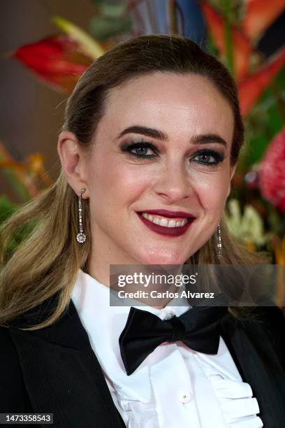 Actress Marta Hazas attends the 'Una Vida No Tan Simple' premiere during the 26th Malaga Film Festival at the Cervantes Theater on March 13, 2023 in...