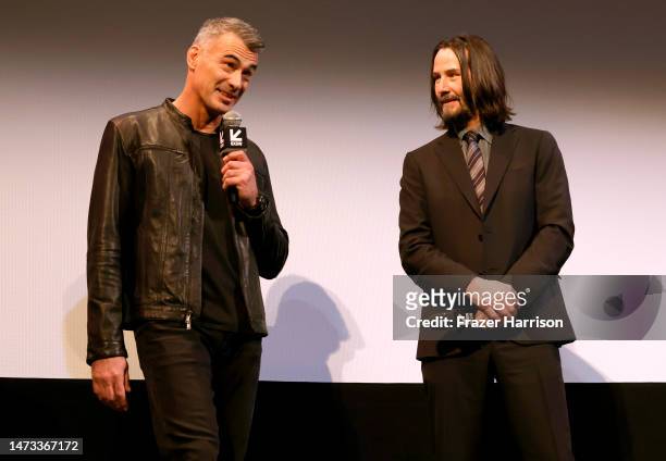 Chad Stahelski and Keanu Reeves introduce a Special Screening of "John Wick: Chapter 4" at the 2023 SXSW Conference and Festivals at The Paramount...