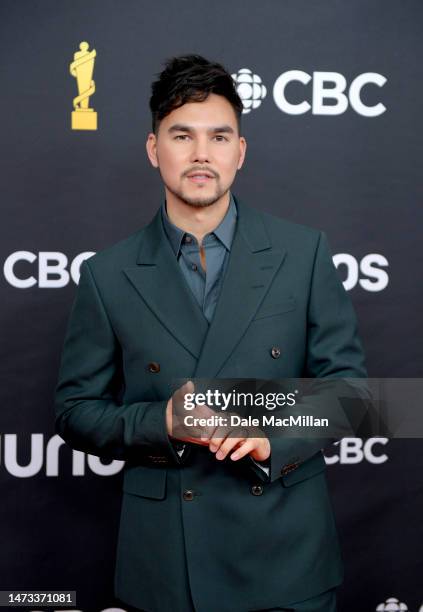 Tyler Shaw attends the 2023 JUNO Awards at Rogers Place on March 13, 2023 in Edmonton, Alberta.