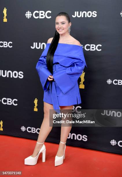 Lauren Spencer-Smith attends the 2023 JUNO Awards at Rogers Place on March 13, 2023 in Edmonton, Alberta.