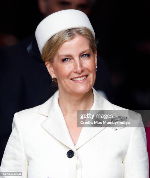 Sophie, Duchess of Edinburgh attends the 2023 Commonwealth Day Service at Westminster Abbey on March 13, 2023 in London, England. The Commonwealth...