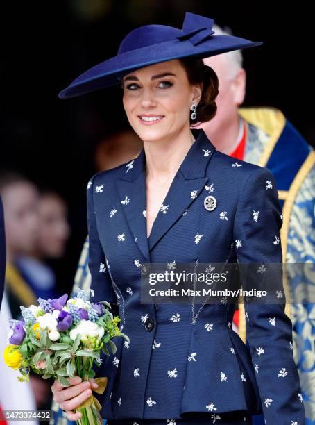 Catherine, Princess of Wales attends the 2023 Commonwealth Day Service at Westminster Abbey on March 13, 2023 in London, England. The Commonwealth...