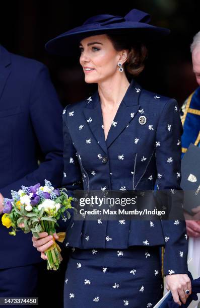 Catherine, Princess of Wales attends the 2023 Commonwealth Day Service at Westminster Abbey on March 13, 2023 in London, England. The Commonwealth...