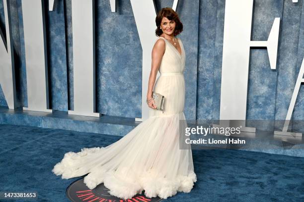 Helena Christensen attends the 2023 Vanity Fair Oscar Party Hosted By Radhika Jones at Wallis Annenberg Center for the Performing Arts on March 12,...