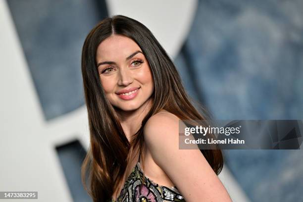 Ana de Armas attends the 2023 Vanity Fair Oscar Party Hosted By Radhika Jones at Wallis Annenberg Center for the Performing Arts on March 12, 2023 in...