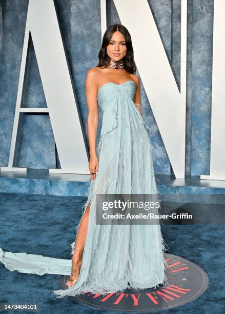 Eiza González attends the 2023 Vanity Fair Oscar Party hosted by Radhika Jones at Wallis Annenberg Center for the Performing Arts on March 12, 2023...