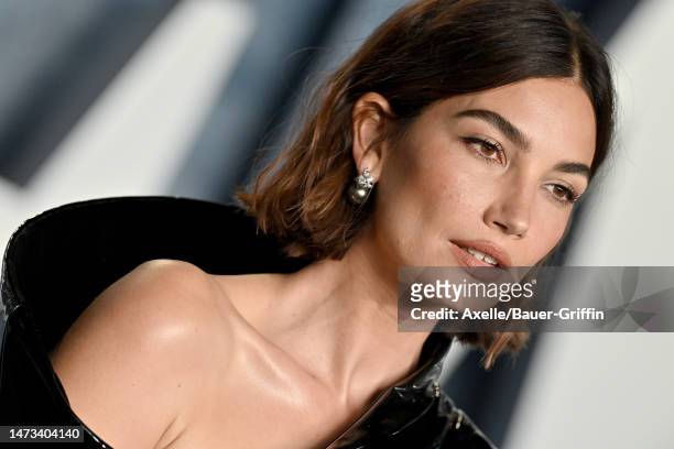 Lily Aldridge attends the 2023 Vanity Fair Oscar Party hosted by Radhika Jones at Wallis Annenberg Center for the Performing Arts on March 12, 2023...