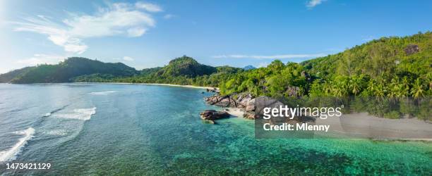 seychelles islands mahe island baie lazare beach anse royale xxl panorama - xxl stock pictures, royalty-free photos & images