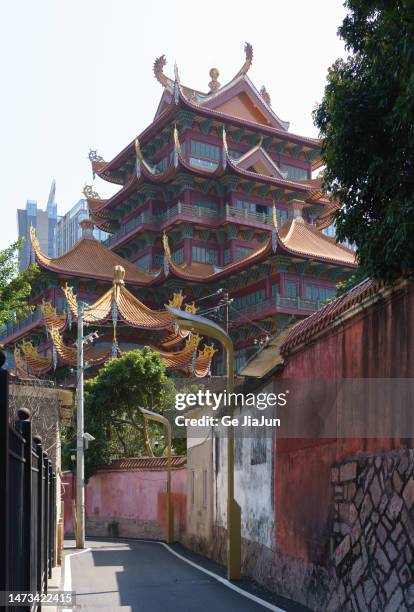xichan temple is an ancient buddhist temple located in fuzhou - chaetodon bennetti stock pictures, royalty-free photos & images