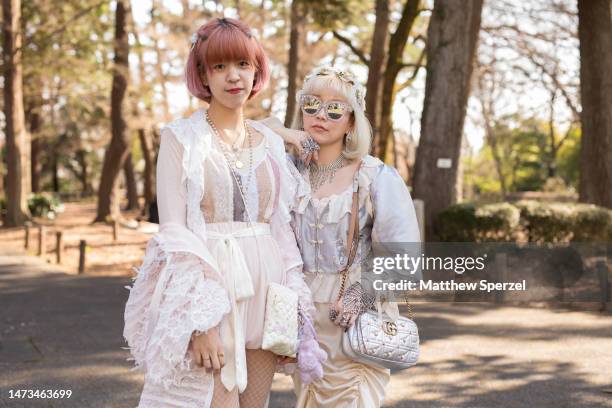 Guests are seen attending pays des fées in Yokohama at Rakuten Fashion Week TOKYO 2023 A/W on March 14, 2023 in Tokyo, Japan.