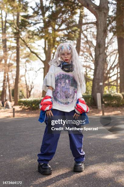 Guest is seen attending pays des fées in Yokohama at Rakuten Fashion Week TOKYO 2023 A/W on March 14, 2023 in Tokyo, Japan.