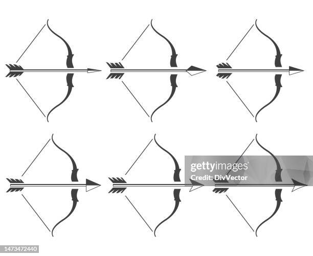bow and arrow vector illustration - bow arrow stock illustrations