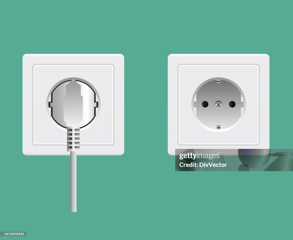 Simple Electrical Socket Electric Socket And Plug Vector Illustration High-Res Vector Graphic ...