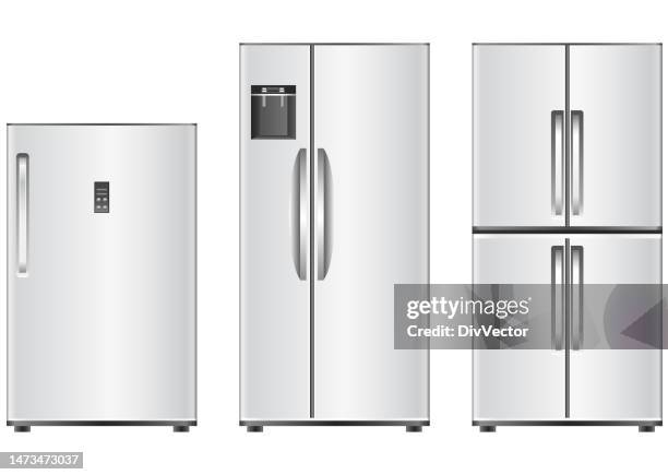 refrigerator isolated on white background vector illustration - smart refridgerator stock illustrations