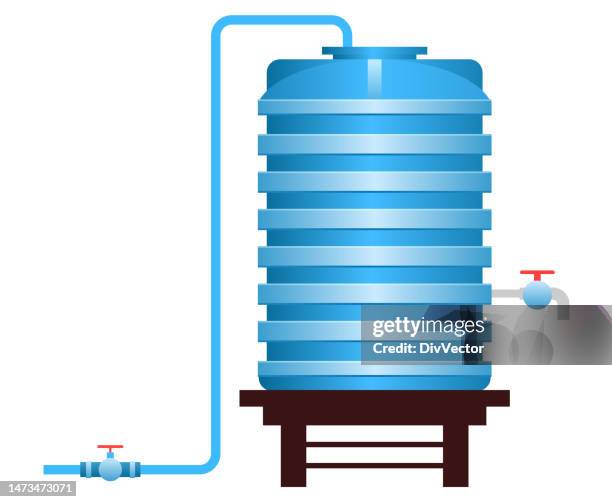 water tank vector illustration - water tower storage tank stock illustrations