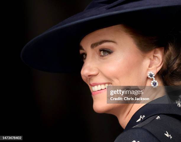 Catherine, Princess of Wales attends the 2023 Commonwealth Day Service at Westminster Abbey on March 13, 2023 in London, England.