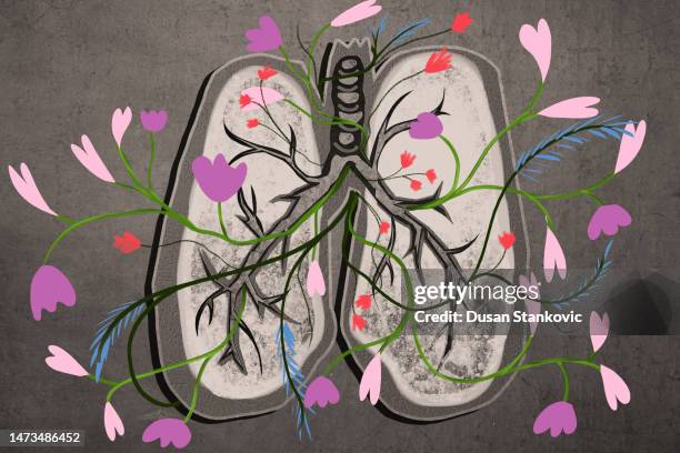 world lung cancer day - oncology abstract stock illustrations