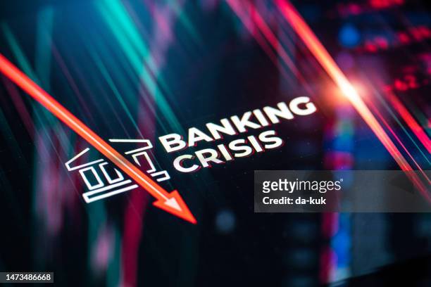 banking crisis background - graph down stock pictures, royalty-free photos & images
