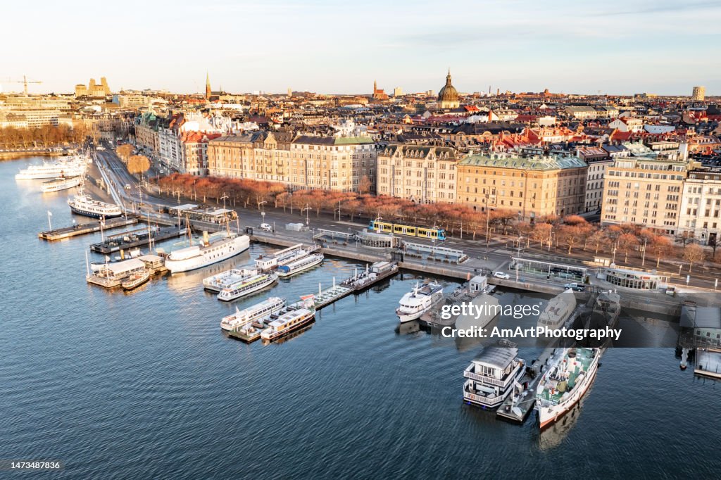 Aerial view of Stockholm Sweden Europe