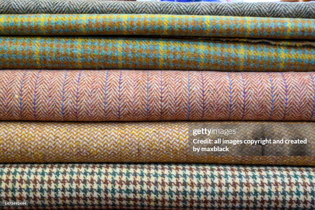 Different Bolts of Harris Tweed, Scotland