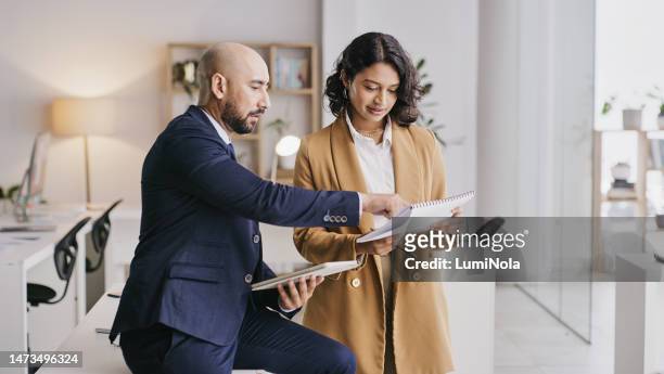 office partnership, documents and business people collaboration on brand advertising, sales forecast or data analysis. research insight, paperwork or teamwork review of customer experience statistics - feedback imagens e fotografias de stock